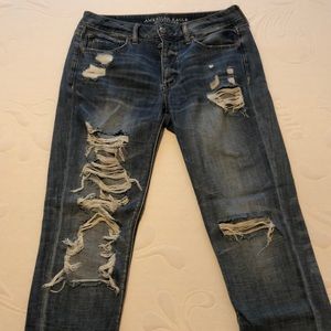 AE ripped boyfriend jeans